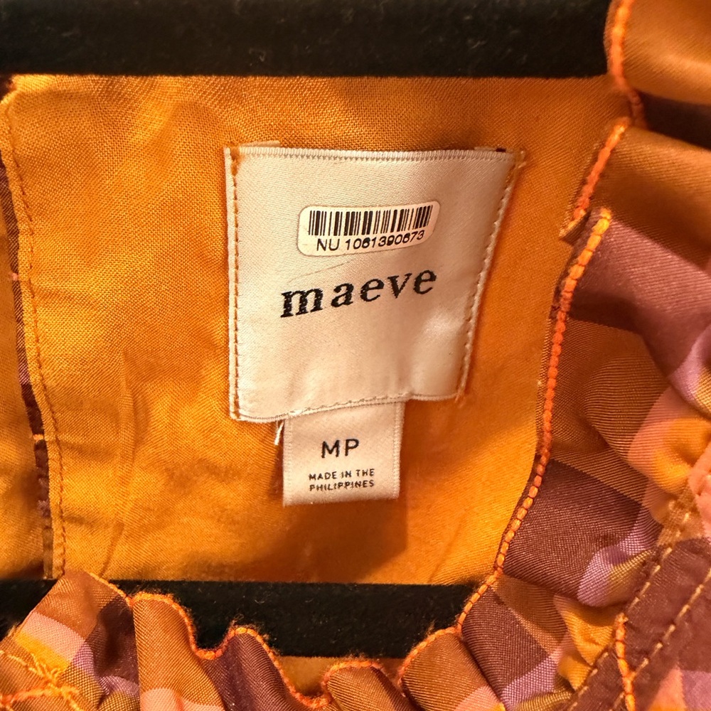 Maeve Orange and Brown Plaid Smocked Romper - Picture 5 of 6